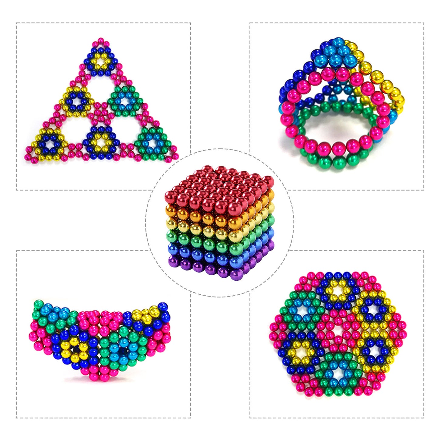 Bolas de masilla magnéticas para adolescentes y adultos, cuentas versátiles 3D creativas, juguete antiestrés, cuentas de slime magnéticas, 216 unidades