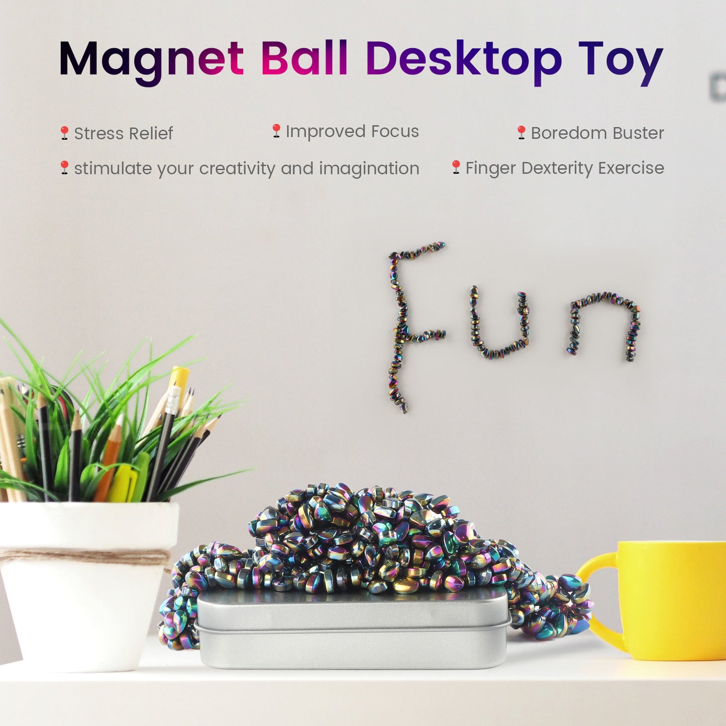 Magnetic Balls Putty Puzzle Anxiety/Stress Relief Toy Desk Fidget Toys Magnetic Stones 500P Colorful