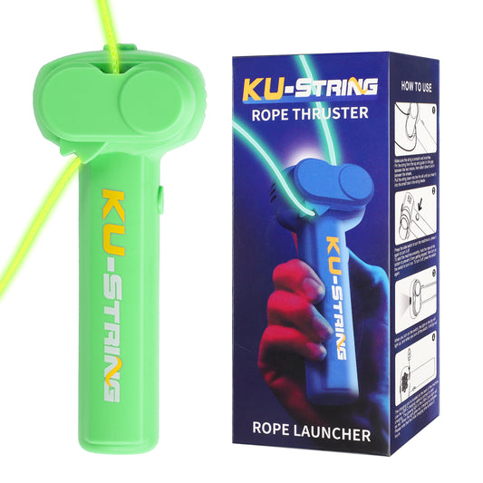 Glow-in-the-Dark Rope, Portable Rope Launcher, Let the Glowing Fly Through the Air, Defy Gravity for Kids and Adults,Green