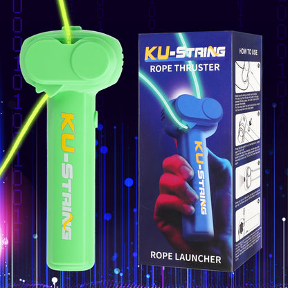 Glow-in-the-Dark Rope, Portable Rope Launcher, Let the Glowing Fly Through the Air, Defy Gravity for Kids and Adults,Green