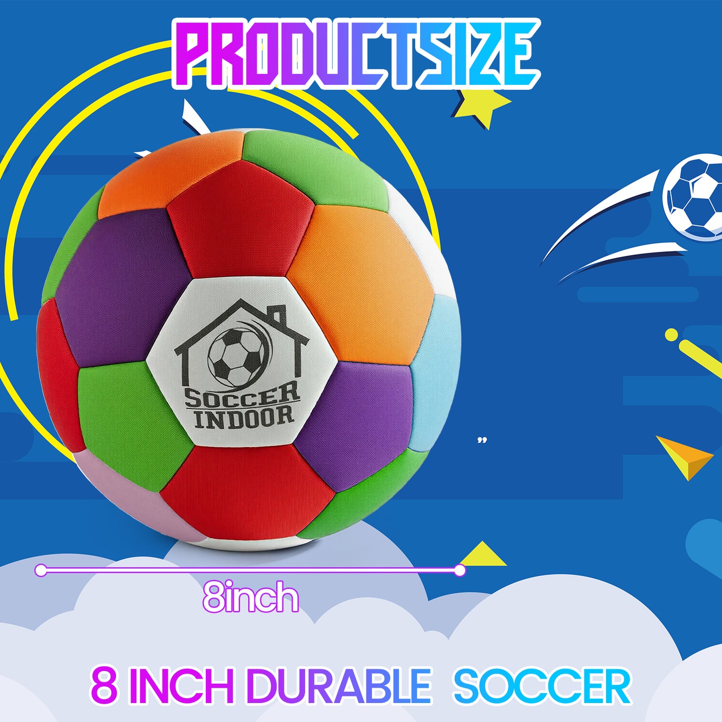 1P Soft Indoor Soccer Ball with Pump Felt Official Size 4 Soccer Ball Safe Foam