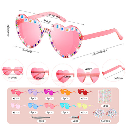 40 Pairs DIY Heart Sunglasses,Bulk My Era Popular Singer Party Favors, Valentine's Day Diy Sunglasses for Classroom Exchange Gifts Friendship Sunglasses for 1989 Girls Women