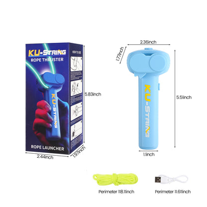 Glow-in-the-Dark Rope, Portable Rope Launcher, Let the Glowing Fly Through the Air, Defy Gravity for Kids and Adults,Blue