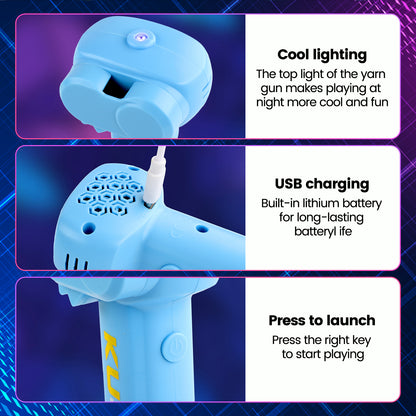 Glow-in-the-Dark Rope, Portable Rope Launcher, Let the Glowing Fly Through the Air, Defy Gravity for Kids and Adults,Blue