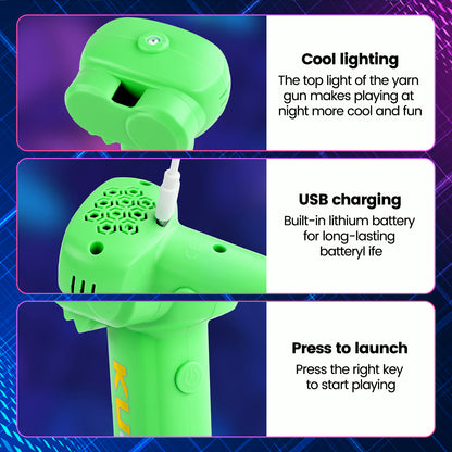 Glow-in-the-Dark Rope, Portable Rope Launcher, Let the Glowing Fly Through the Air, Defy Gravity for Kids and Adults,Green