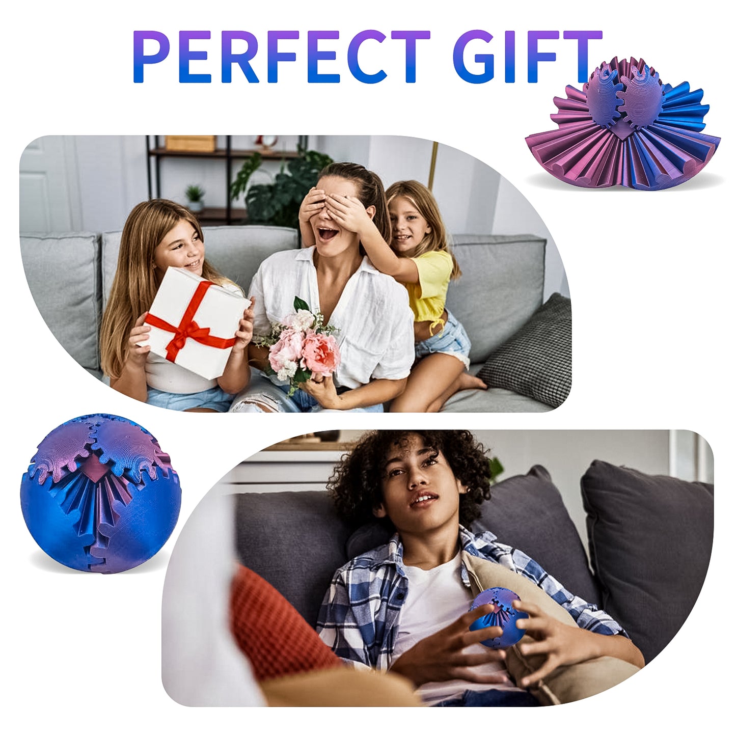 Gear Ball-3D Printed Gear Ball Spin Ball,Gearsphere,Fidget Toy,Gear Ball Fidget Toy,Gearsphere Desk Toy