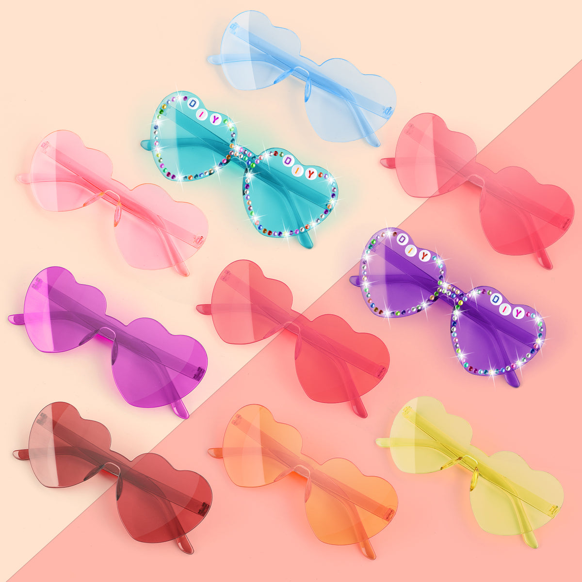40 Pairs DIY Heart Sunglasses,Bulk My Era Popular Singer Party Favors, Valentine's Day Diy Sunglasses for Classroom Exchange Gifts Friendship Sunglasses for 1989 Girls Women