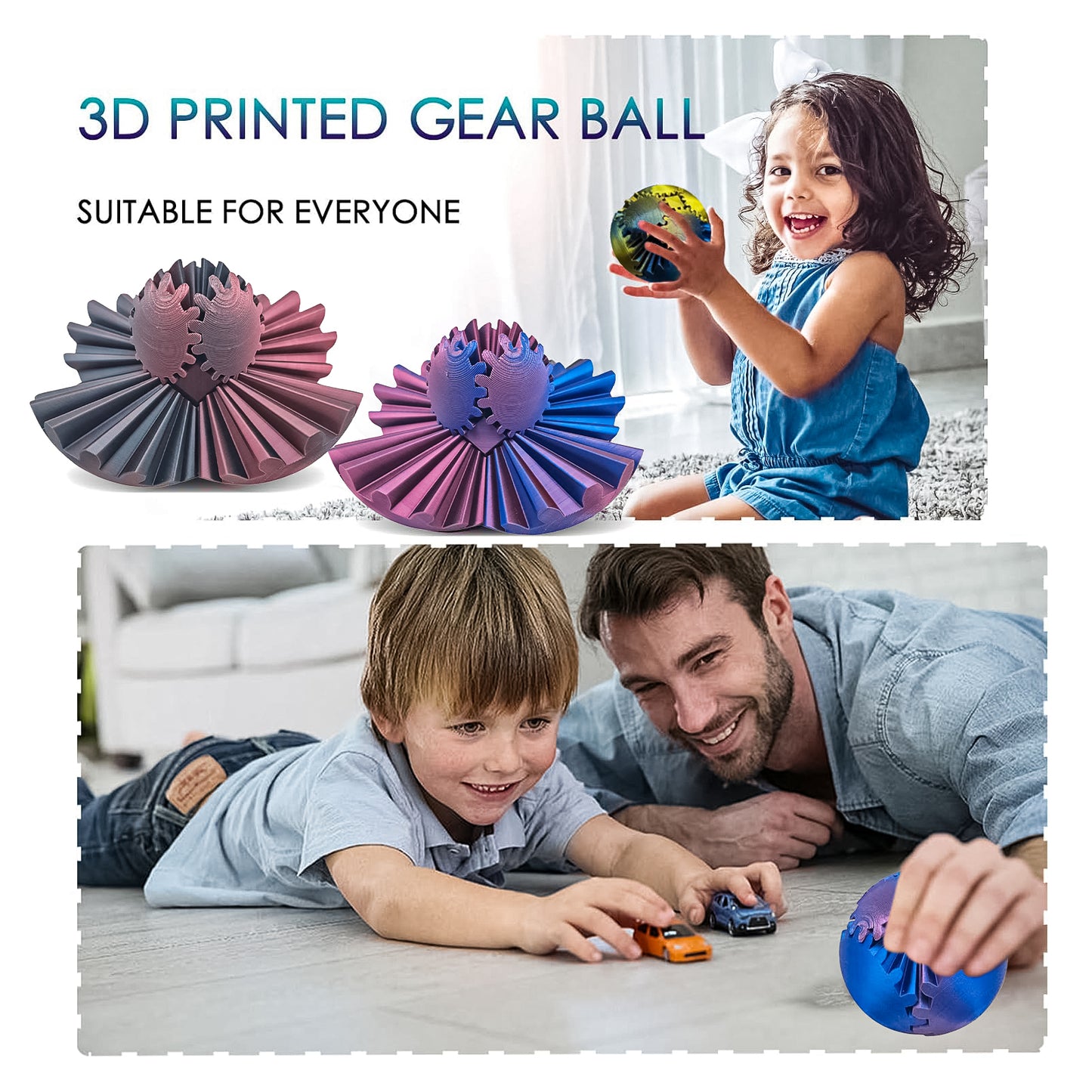Gear Ball-3D Printed Gear Ball Spin Ball,Gearsphere,Fidget Toy,Gear Ball Fidget Toy,Gearsphere Desk Toy