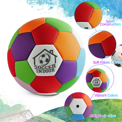 1P Soft Indoor Soccer Ball with Pump Felt Official Size 4 Soccer Ball Safe Foam