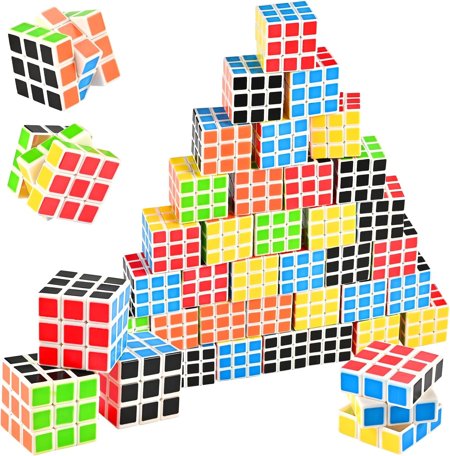 Mini Cube 48 Pack Magic Cube, Puzzle Party Favors for Kids Party Puzzle Game Toys Classroom Rewards & School Prize for Students, Stress Relief Toys Goody Bag Filler Birthday Easter Gift