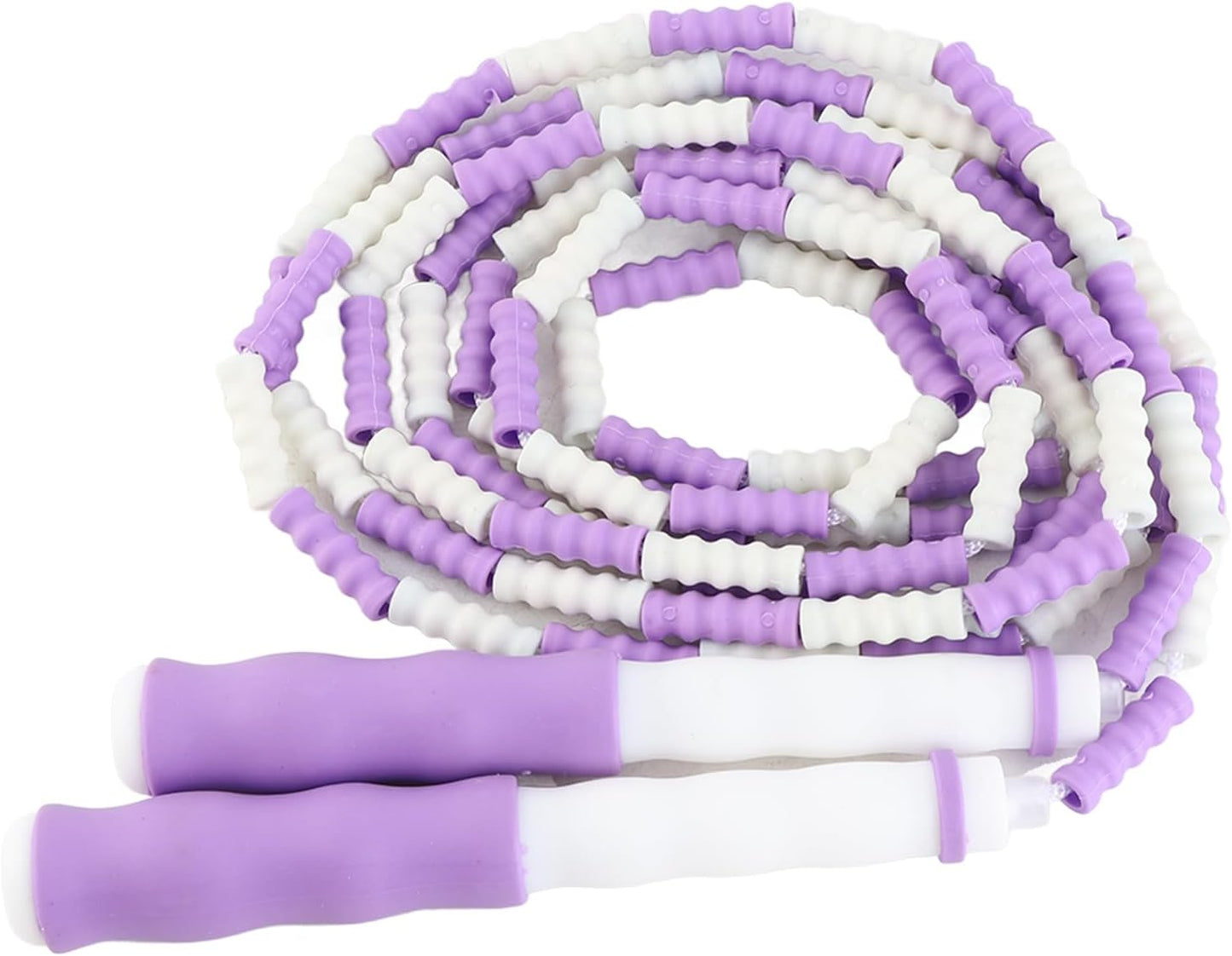 Segmented Jumping Rope, Adjustable Untangled Beaded Flexible PP Plastic Rope with Anti Slip Handle, for Kids and Beginners Exercise