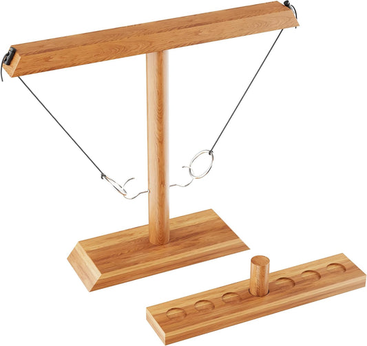 Ring Toss Games for Adults, Wooden Hook and Ring Game Outdoor Indoor Games Backyard Games for Adults, Ring Toss Game Outdoor Party Games, Patio Décor, Ring Hook Game for Party, Bar