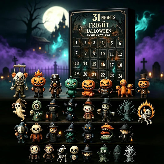Halloween Advent Calendar 2026, 31 Nights of Fright Halloween Countdown Box with 31 Mini Spooky Figurines, 31 Days Surprise Blind Box for Home Desk Decor,Halloween Advent Calendar Gift Box
