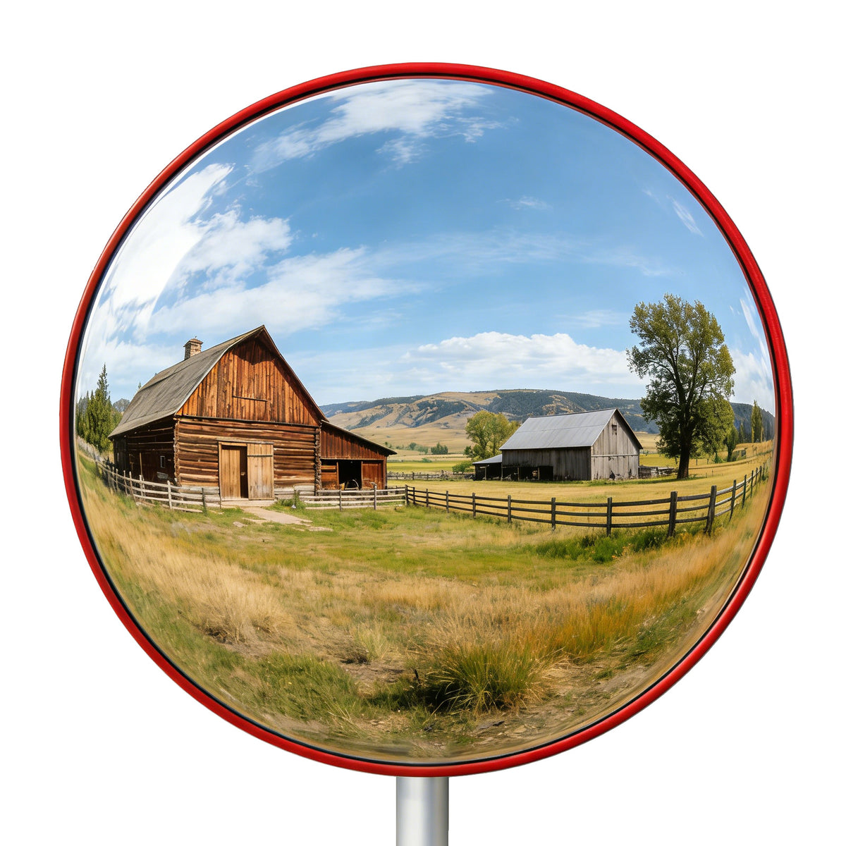 24" Wall Mounted Convex Mirror Wide Angle,Wall Mounted Security Mirror,Safety Blind Spot Round Mirror for Garage Warehouse Mall Home Office Indoor