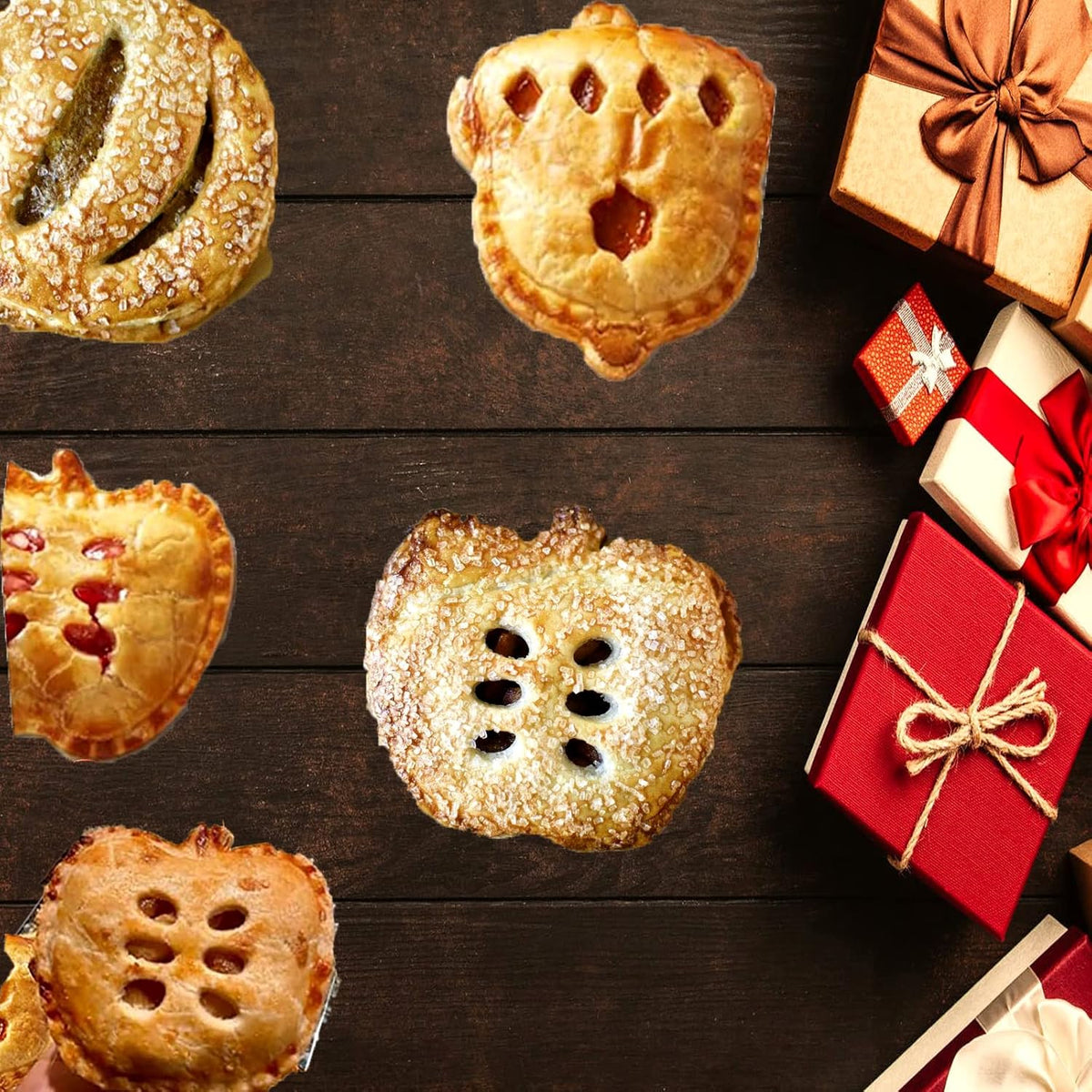 3PCS Mini Hand Pie Molds,Christmas Dough Presser Pocket Pie Molds
