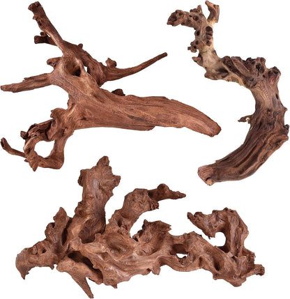 Natural Driftwood for Aquarium, Spider Wood Fish Tank Decor, Real Solid Wood Aquarium Driftwood for Aquascaping and Terrarium Décor (Mopani Driftwood 8 to 12 Inch