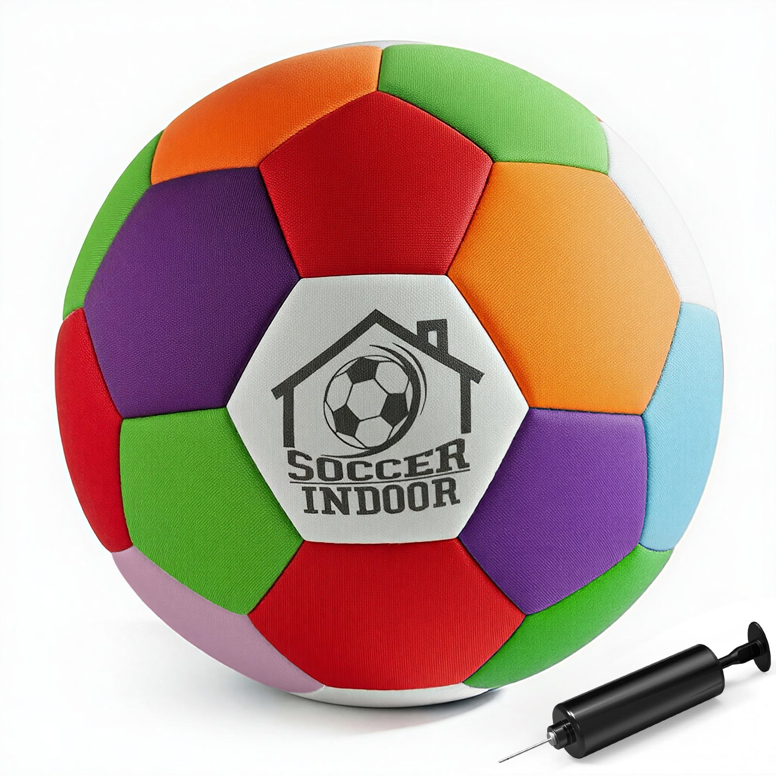 1P Soft Indoor Soccer Ball with Pump Felt Official Size 4 Soccer Ball Safe Foam