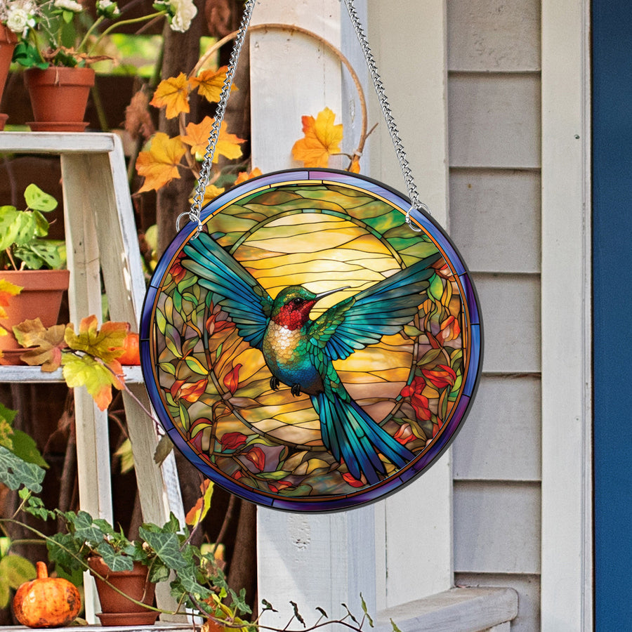 Hummingbird Suncatcher, Acrylic Colored Hummingbird Window Ornaments, Christmas Ornaments for Hummingbird Lovers. (Hummingbird 3)