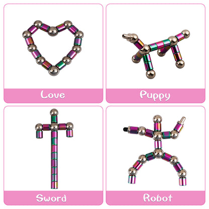 Magnetic Metal Building Pen – Multicolor | Fidget Toy & Desk Gadget
