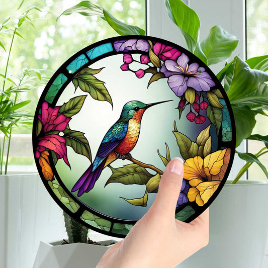 Hummingbird Suncatcher, Acrylic Colored Hummingbird Window Ornaments, Christmas Ornaments for Hummingbird Lovers. (Hummingbird 2)