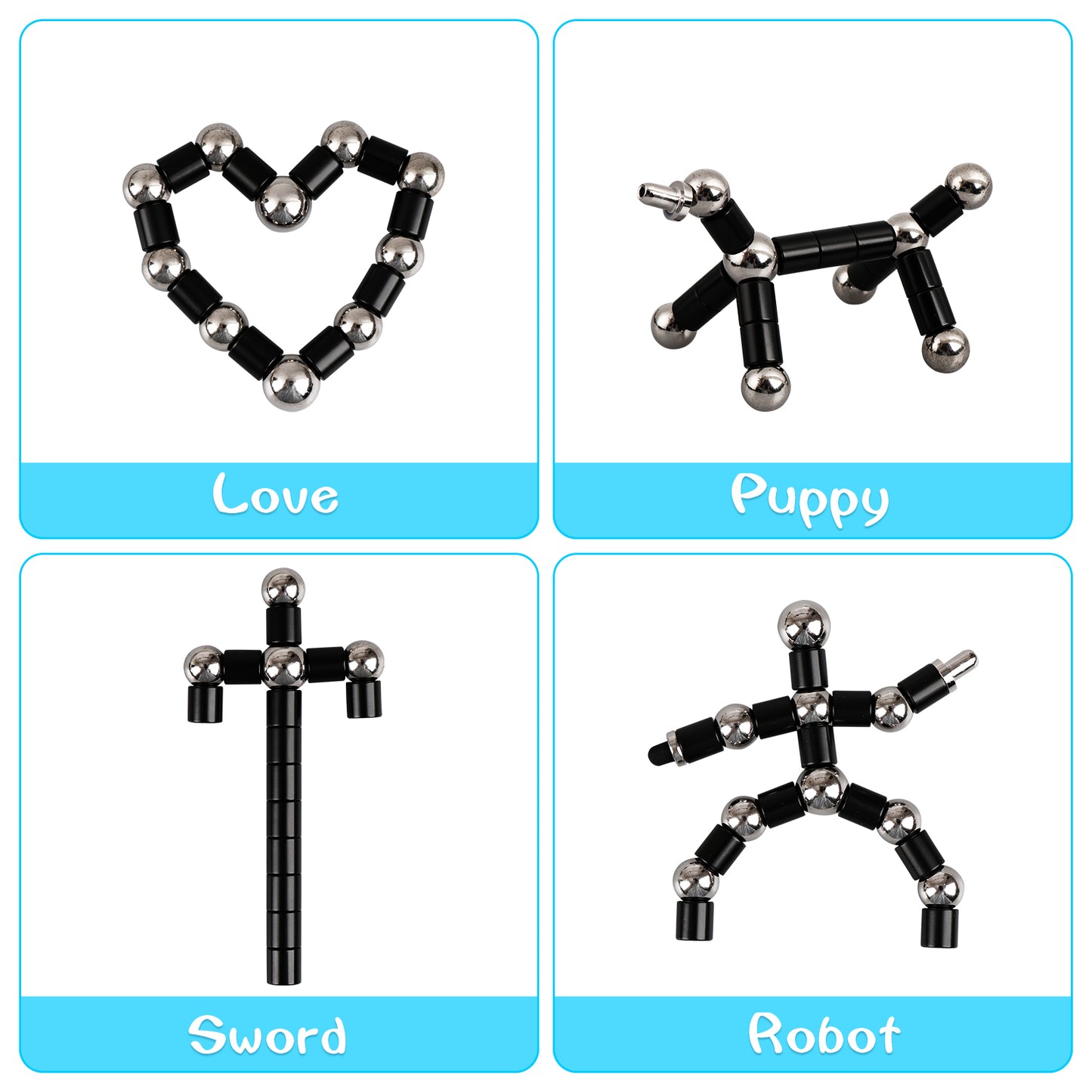 Toys Pen Magnetic Metal Pen Multifunctional Creative Writing Magnet Ballpoint Pen Decompression Black