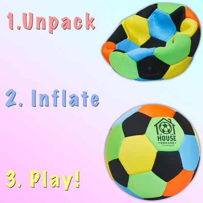 Indoor Size 4 Padded Soccer Ball for Girls (Ages 3+), Boys (Ages 3+) & Adults - Bring Soccer Practice Home - Perfect for Juggling - Gift for Soccer Player