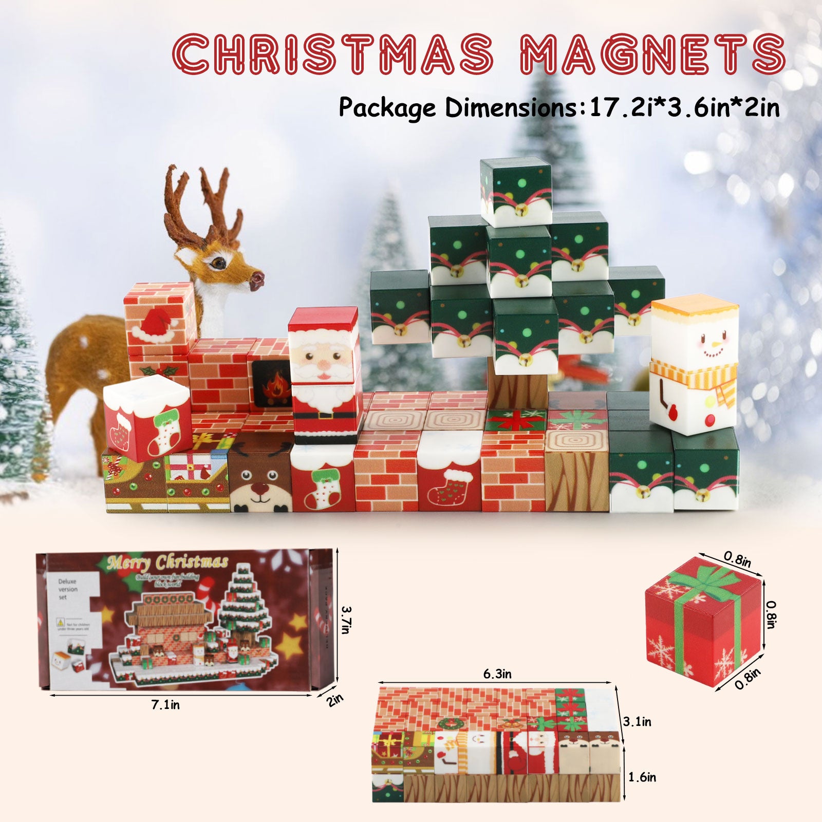 Magnetic Blocks,Magnetic Building Blocks, Magnetic Blocks STEM Toddler Kids Toys, Construction Toys for Kids Ages 3+, Christmas Birthday Gifts for Boys & Girls