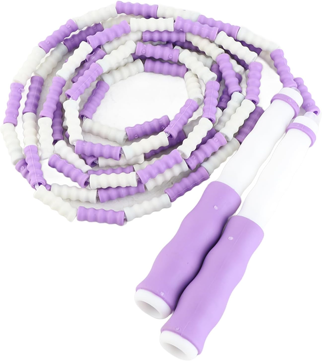 Segmented Jumping Rope, Adjustable Untangled Beaded Flexible PP Plastic Rope with Anti Slip Handle, for Kids and Beginners Exercise