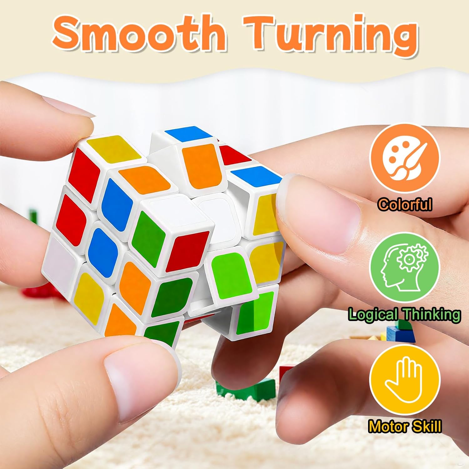 Mini Cube 48 Pack Magic Cube, Puzzle Party Favors for Kids Party Puzzle Game Toys Classroom Rewards & School Prize for Students, Stress Relief Toys Goody Bag Filler Birthday Easter Gift