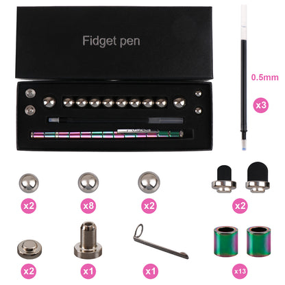 Magnetic Metal Building Pen – Multicolor | Fidget Toy & Desk Gadget