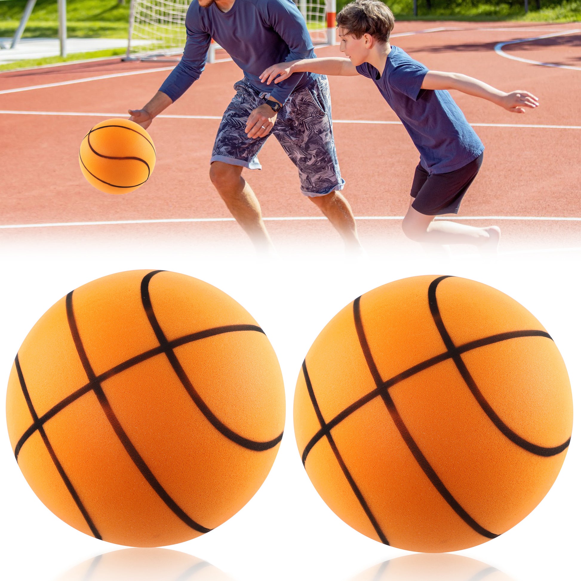 Silent Basketball Size 7 (29.5") - Upgrade Foam Indoor Basketball for Quiet Dribbling and Indoor Training, Pro PU Foam Ball – Real Feel Higher Bounce Quieter