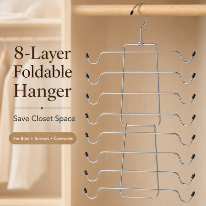 3 Pack Tank Top Hanger, Rotating Bra Organizer Space Closet Organizer 8 Tier Metal,holds tank tops and bras, compact, build, multi layer