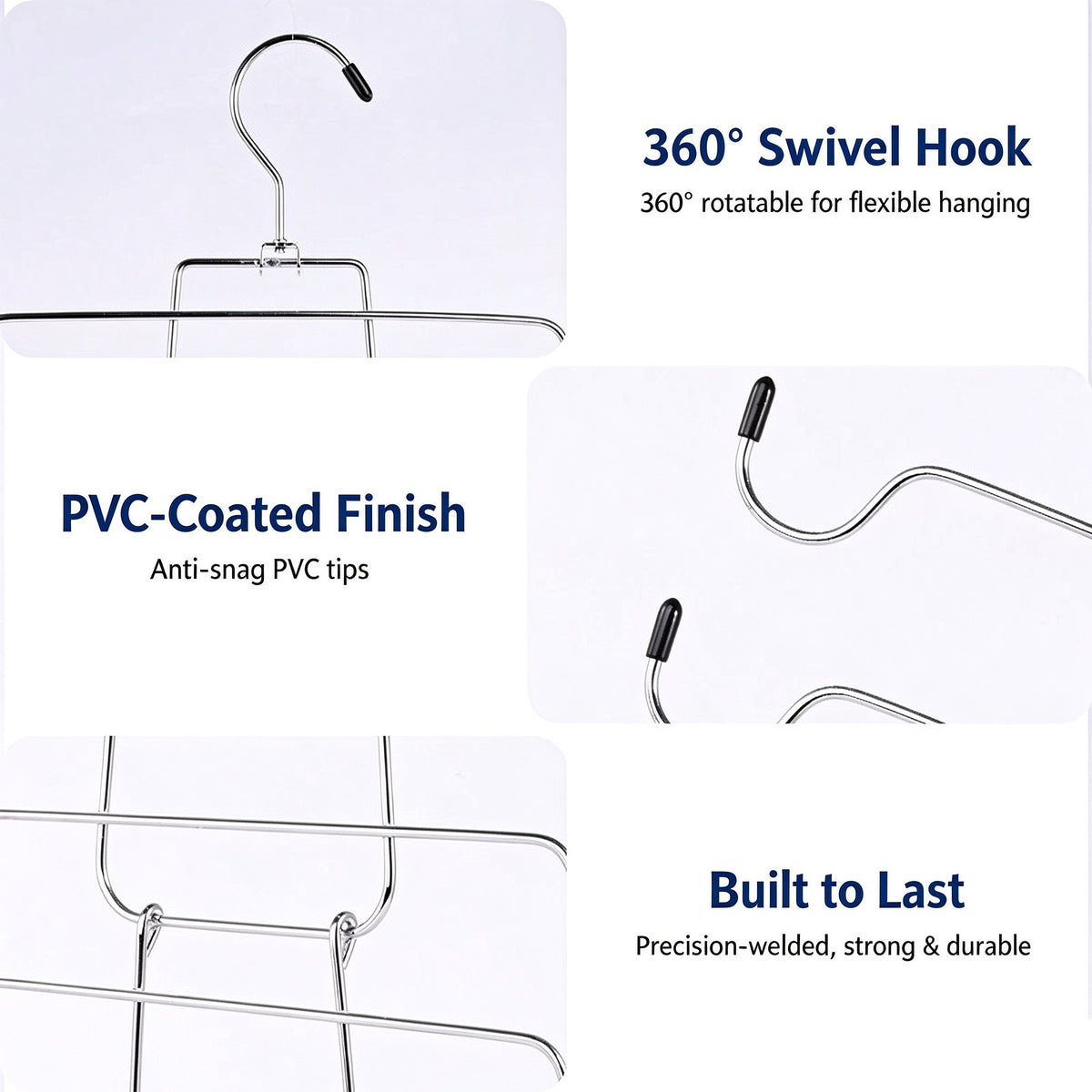 3 Pack Tank Top Hanger, Rotating Bra Organizer Space Closet Organizer 8 Tier Metal,holds tank tops and bras, compact, build, multi layer
