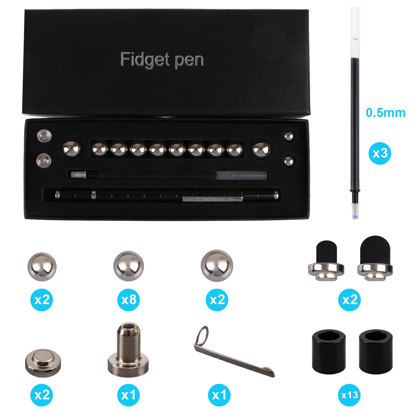 Toys Pen Magnetic Metal Pen Multifunctional Creative Writing Magnet Ballpoint Pen Decompression Black