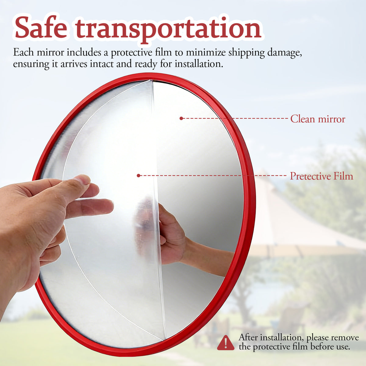 24" Wall Mounted Convex Mirror Wide Angle,Wall Mounted Security Mirror,Safety Blind Spot Round Mirror for Garage Warehouse Mall Home Office Indoor