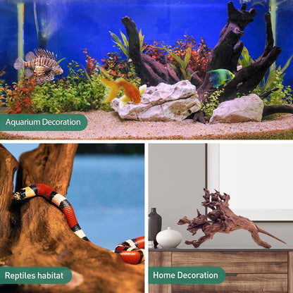 Natural Driftwood for Aquarium, Spider Wood Fish Tank Decor, Real Solid Wood Aquarium Driftwood for Aquascaping and Terrarium Décor (Mopani Driftwood 8 to 12 Inch