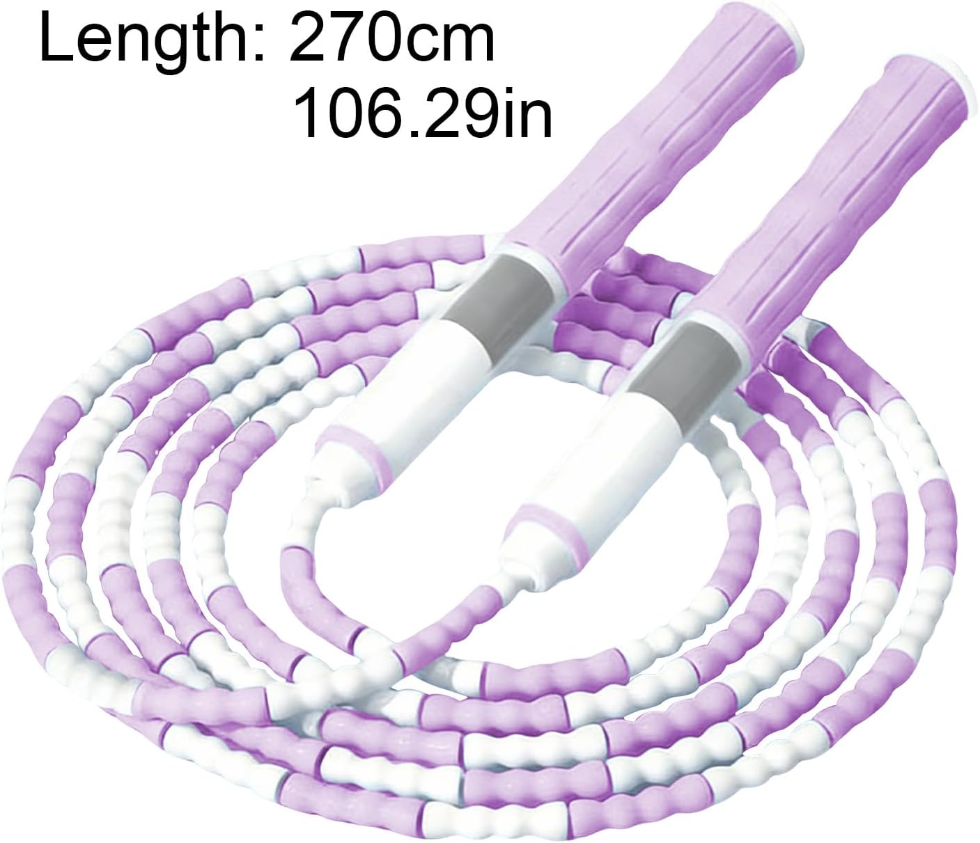 Segmented Jumping Rope, Adjustable Untangled Beaded Flexible PP Plastic Rope with Anti Slip Handle, for Kids and Beginners Exercise