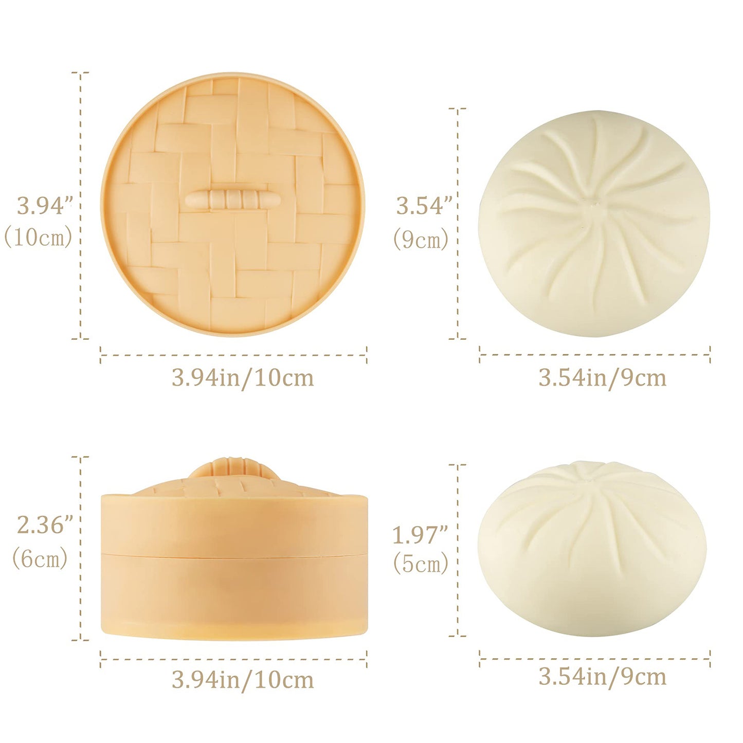 1P Baozi Shaped Squeeze Decoration,Soft Squeeze Decompression Dough,for Desktop Ornament Home Shelf Display