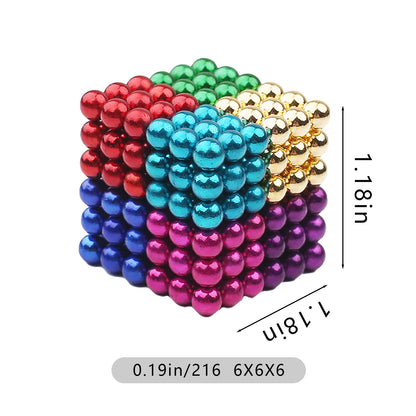 Magnetic Desk Beads – 216 Piece 5 Millimeters Set B | Premium 3D Fidget Toy
