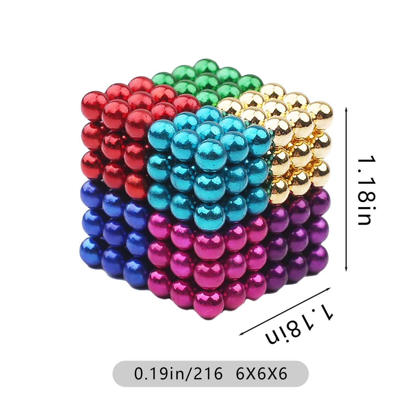 Bolas de masilla magnéticas para adolescentes y adultos, cuentas versátiles 3D creativas, juguete antiestrés, cuentas de slime magnéticas, 216 unidades