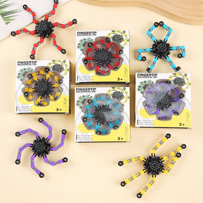 Transformable Fidget Spinners Toys 4 Pcs for Kids and Adults Stress Relief Sensory Toys for Boys and Girls Age 8-13 Fingertip Gyros Party Favors Birthday Gifts for Teens Road Trip Travel Toy