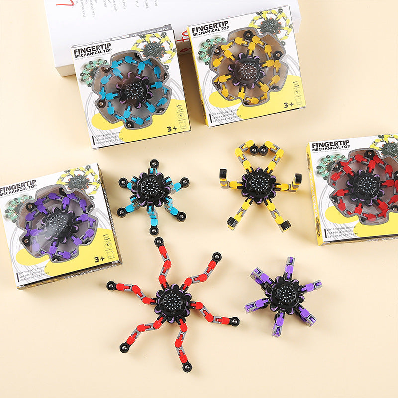 Transformable Fidget Spinners Toys 4 Pcs for Kids and Adults Stress Relief Sensory Toys for Boys and Girls Age 8-13 Fingertip Gyros Party Favors Birthday Gifts for Teens Road Trip Travel Toy