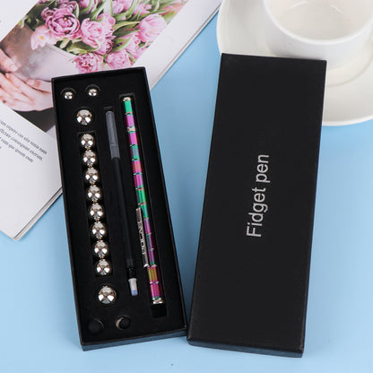 Magnetic Metal Building Pen – Multicolor | Fidget Toy & Desk Gadget