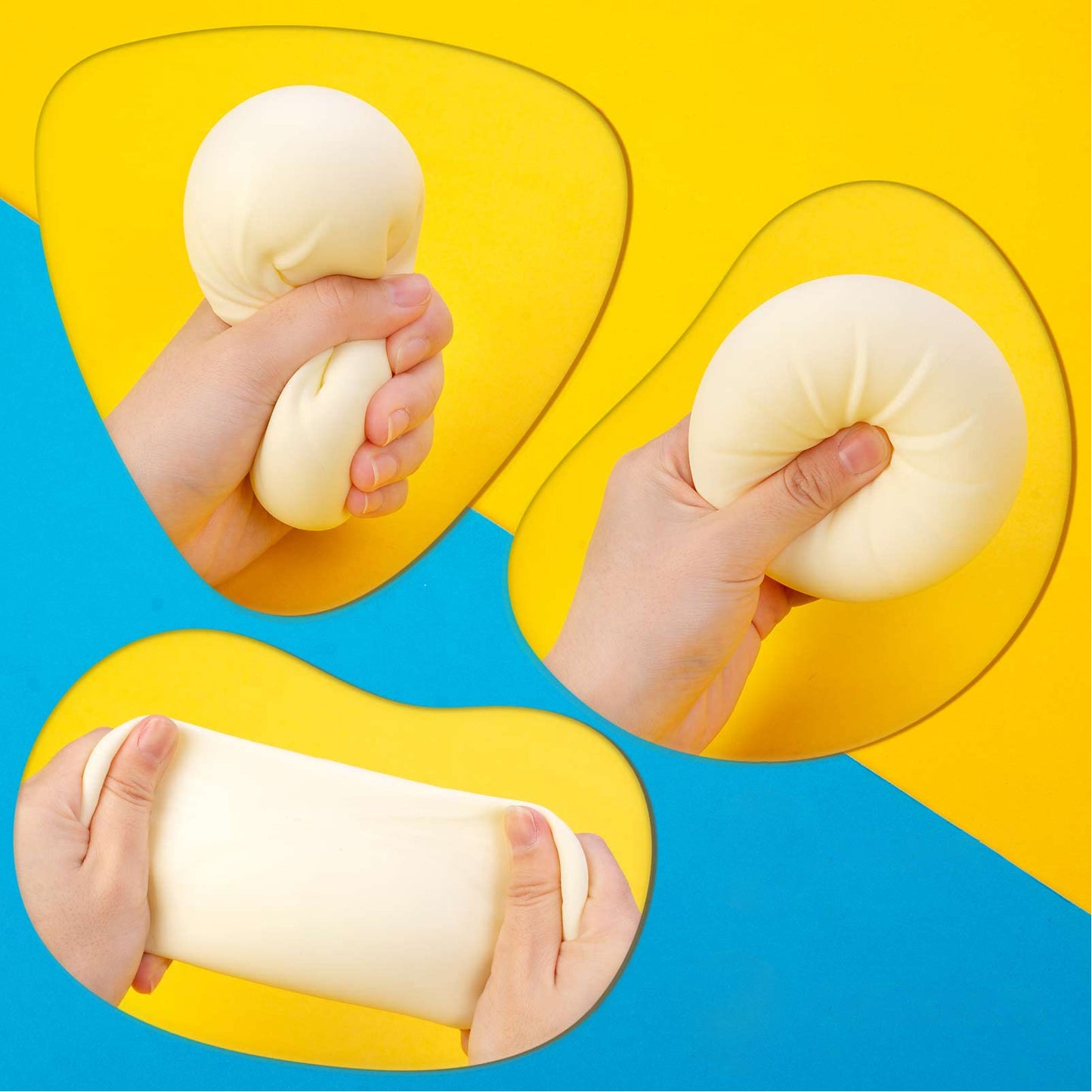1P Baozi Shaped Squeeze Decoration,Soft Squeeze Decompression Dough,for Desktop Ornament Home Shelf Display