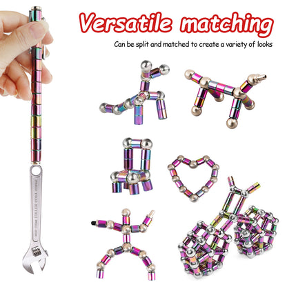 Fidget Pen, Magnetic Fidget Cool Gadgets Pen, Decompression Magnet Pen Fidget Toy,Christmas wrapping(Mixcolor)