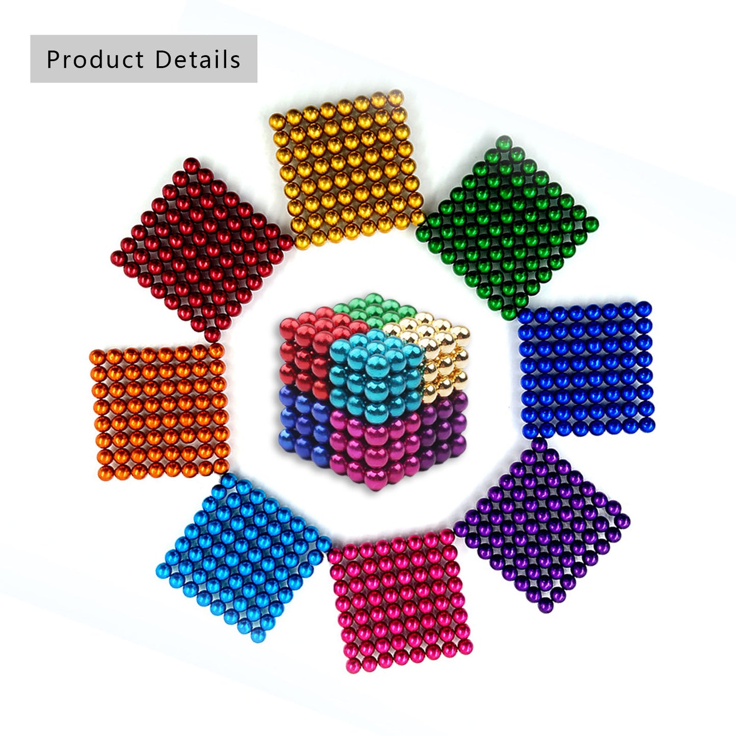 Bolas de masilla magnéticas para adolescentes y adultos, cuentas versátiles 3D creativas, juguete antiestrés, cuentas de slime magnéticas, 216 unidades