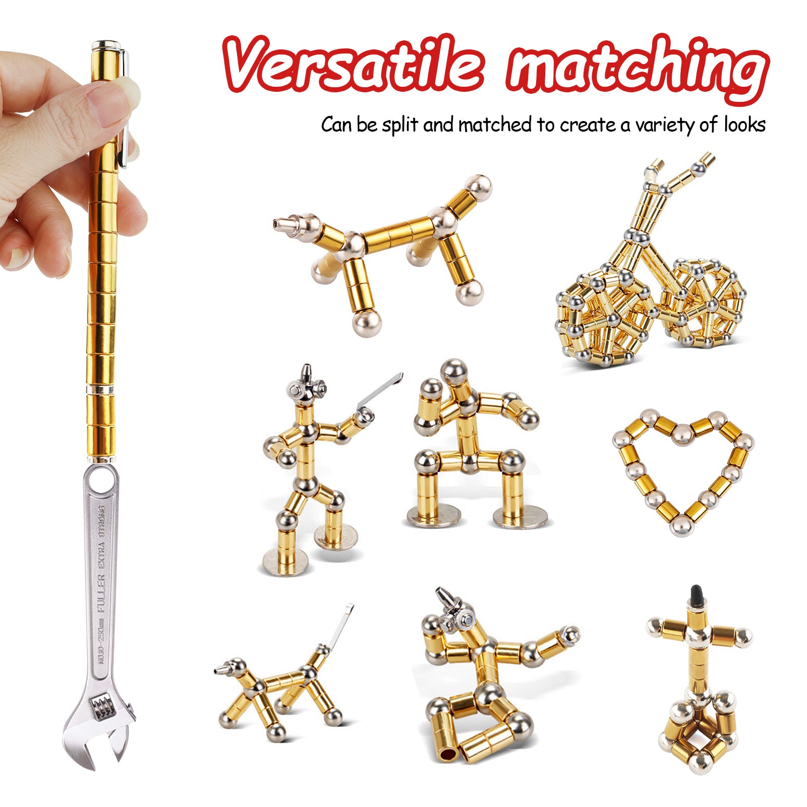 Magnetic Fidget Pen, Decompression Toy Pen Gifts, Office Desk Accessories | Sensory Toy for Stress & Anxiety Relief, Cool Gadget Stuff for Teens Adults 8-15 Years Old Boys Girl, Birthday Christmas Gift