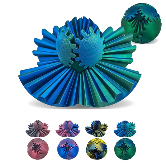 Bola de engranajes - Bola giratoria con engranajes impresa en 3D, Gearsphere, juguete antiestrés, juguete antiestrés con bola de engranajes, juguete de escritorio Gearsphere 