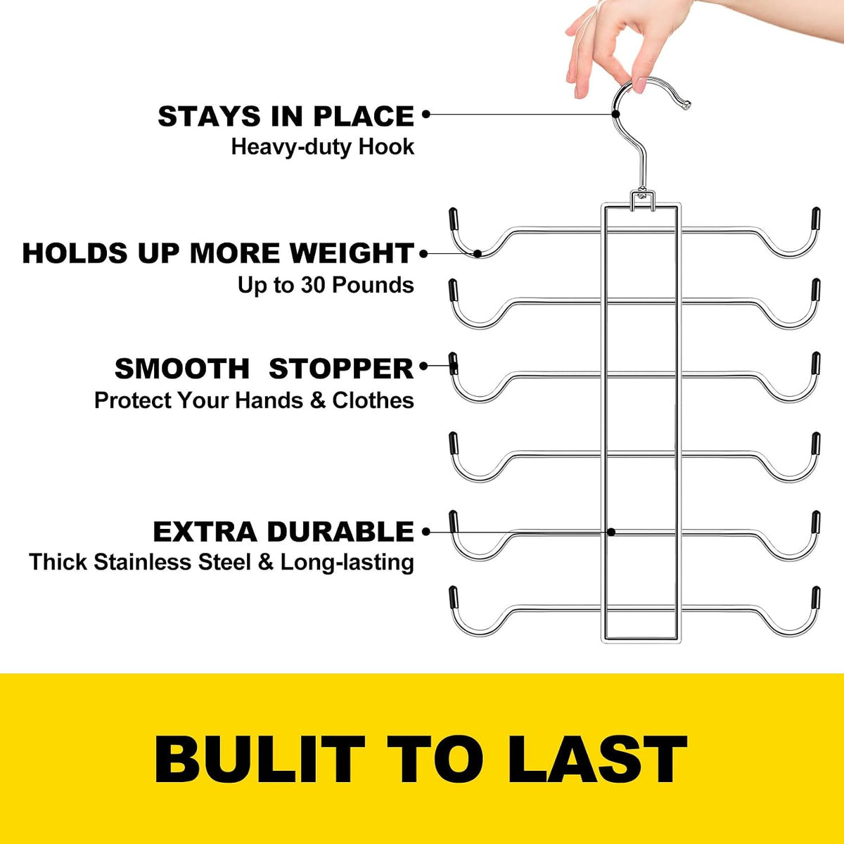 3 Pack Tank Top Hanger, Rotating Bra Organizer Space Closet Organizer 8 Tier Metal,holds tank tops and bras, compact, build, multi layer