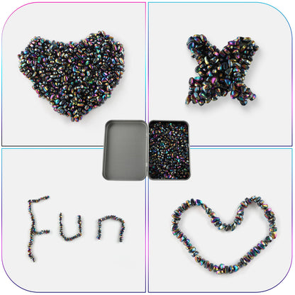 Magnetic Balls Over 1000 PCS Mini Rainbow Magnetic Putty, with 2 Big Smooth Magnetic Beads, Fidget Toys for Adult, Weak Ferrite Putty Desk Toys for Office (Colourful)